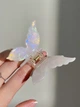 Заколка-крабик для волосся Fashion Jewerly "Метелик" затискач з ацетату, колір біло-прозорий градієнт (1 тип) - зображення 2