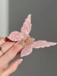 Заколка-крабик для волос Fashion Jewerly "Бабочка" зажим из ацетата, цвет розовый перламутр (1 тип) - изображение 2