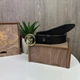 Кожаный женский ремень YSL натуральная кожа черный золотой пояс для жінок класичний стильний ремінь - зображення 3
