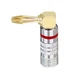 Штекер коннектор разъем типа банан Banana Plug Угловой Silver/Red stripe (48831) - изображение 1