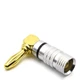 Штекер коннектор разъем типа банан Banana Plug Угловой Silver/Black stripe (48830) - изображение 2