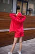 Костюм для девочки подростковый на лето спортивный комплект детский, толстовка шорты и футболка из хлопка IRmAS 1152 размер рост 140 коралловый - изображение 4