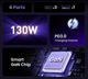Автомобільний зарядний пристрій UGREEN 130W Fast Charger 4-Port USB - зображення 3