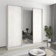 Шкаф-купе трехдверный MebelStar Стандарт AL 2ДСП/Зеркало 230x45x240 см Аляска серый (MBS-1855) - изображение 1
