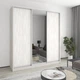 Шкаф-купе трехдверный MebelStar Стандарт AL 2ДСП/Зеркало 220x45x240 см Аляска серый (MBS-1854) - изображение 1