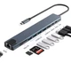 USB Type-C перехідник Хаб концентратор 10 в 1 USB 2.0 3.0 Кардрідер SD TF HDMI 4k/30Hz PD 100W Інтернет RJ45 100Mb/s - зображення 1