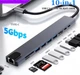 USB Type-C перехідник Хаб концентратор 10 в 1 USB 2.0 3.0 Кардрідер SD TF HDMI 4k/30Hz PD 100W Інтернет RJ45 100Mb/s - зображення 3