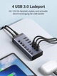 USB-хаб UGREEN CM481 USB to 7xUSB 3.0 with 12V 2A Power Supply Gray (90307) - изображение 4