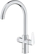 Смеситель кухонный с подключением к фильтру GROHE Blue Pure StartCurve 30592000 + головка для подключения фильтра Blue 64508001 + фильтр Blue S-Size BWT 40404001 (30594040) - изображение 4