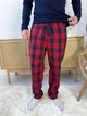 Чоловічі штани піжамні COSY домашні із фланелі 3XL клітина червоно/темно-синя F220P - зображення 1