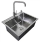 Мойка из нержавеющей стали AQUAMILL 5843 + смеситель + дозатор + коландер - изображение 6