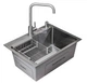 Мойка из нержавеющей стали AQUAMILL 5843 + смеситель + дозатор + коландер - изображение 10
