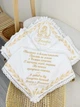 Утепленная крыжма для мальчика Family Tradition велюровая махра плюш с вышивкой 100х100 см белая Ангел из Божьего уголка - изображение 1