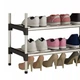 Полиця для взуття складна Shoe Rack 8 ярусів 150*26*58 см алюмінієві труби Чорно-сірий - зображення 3