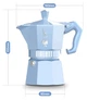 Кофеварка гейзерная для плиты алюминий 3 чашки Bialetti синий - изображение 5