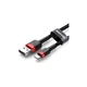 Дата кабель USB 2.0 AM to Lightning 1.0m Cafule Black-Red Baseus (CALKLF-B19) - изображение 3