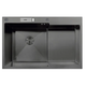 Мийка MIXXUS MH7849L-HK GRAPHITE (MH7849L-HK NANO-BLACK)(3.0/0.9) з нержавіючої сталі "глибоке крило", з підставкою під ножі (MX1936) - изображение 1