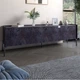 Тумба под телевизор на 3 ящика LION Wood с черными ножками 160х65х40 см Бетон темный (LION-043095) - изображение 1