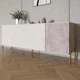 Комод на золотых металлических ножках LION Грей 204x38x76,5 см Бетон Style/Камень (LION-042694) - изображение 1