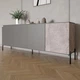 Комод в гостиную на черных металлических ножках LION Грей 204x38x76,5 см Антрацит/Камень (LION-042606) - изображение 1
