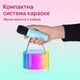 Беспроводная Bluetooth колонка портативная с 2 микрофонами и RGB-подсветкой для караоке Голубая - изображение 2