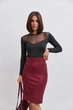 Спідниця - олівець із замші Wear me M Бордовий (20_24_10849) - изображение 1