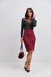 Спідниця - олівець із замші Wear me M Бордовий (20_24_10849) - изображение 2