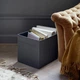 Оксамитова коробка для зберігання речей IKEA DRÖNA DRONA 33x38x33 см сірий органайзер для одягу білизни іграшок - зображення 6