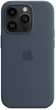 Чехол силиконовый противоударный Silicone Case with MagSafe для Apple Iphone 14 Pro (6.1") Storm Blue - изображение 9