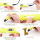 3D ручка з LCD дисплеєм Pen 3 3Д принтер для малювання із трафаретом Жовта - зображення 2