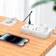 Удлинитель сетевой HOCO AC8A Storm 3-position socket 3USB 1Type-C 30вт белый - изображение 4