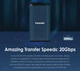 Портативный SSD 1TB USB 3.2 Gen 2x2 Type-C ESD410C R2000/W2000MB/s Transcend 000322941 - изображение 5