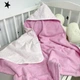 Дитячий махровий рушник 0-3 роки 70х70 см Oh My Kids "Hearts" рожевий - зображення 4