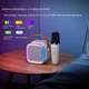 Портативная колонка Bluetooth с микрофонами и подсветкой / Мини караоке-колонка - изображение 11