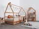 Детская кровать домик Монтессори от Busy Wood на ножках с ящиками 3х90 см Модель 1 натуральное дерево 160х80 см - изображение 6