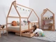 Детская кровать домик Монтессори от Busy Wood на ножках с ящиками 3х90 см Модель 1 натуральное дерево 160х80 см - изображение 8
