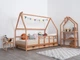 Детская кровать домик Монтессори от Busy Wood на ножках с ящиками 3х90 см Модель 1 натуральное дерево 160х80 см - изображение 12