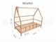 Детская кровать домик Монтессори от Busy Wood на ножках с ящиками 2х90см Модель 1 темное дерево 190х140 см - изображение 2
