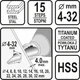 Конусное Сверло Ступенчатое по Металлу Ø 4-32 мм HSS 4241 (22612) - изображение 6
