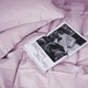 Простынь MirSon евро 220x240 см 30-0007 Pink Satin Stripe (2200005250082) - изображение 4
