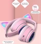 Беспроводные наушники ATD АКZ-К27L с кошачьими ушками, LED-подсветкой, Bluetooth, FM, MicroSD и микрофоном | Для детей и взрослых | Бежевые - изображение 4