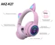Беспроводные наушники ATD АКZ-К27L с кошачьими ушками, LED-подсветкой, Bluetooth, FM, MicroSD и микрофоном | Для детей и взрослых | Бежевые - изображение 5
