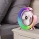 Вентилятор портативный настольный с цветной LED подстветкой RGB на аккумуляторе + USB розовый - изображение 4
