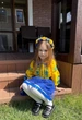 Костюм вишиванка для дівчинки Квітковий жовто-синій 98 - изображение 8