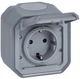 Розетка 2К+З Legrand Plexo с винтовыми клеммами накладной Серый (069733L) - изображение 1
