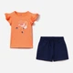 Детский летний комплект (футболка + шорты) для девочки OVS 1796467 122 см Оранжевый (8056781011249) - изображение 1