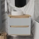 Тумба под раковину со столешницей без выреза MVK Vostok Terra 55 В2 55х45х50 см Эмаль Серый Матовый (tr255gr) - изображение 1