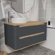 Тумба под раковину со столешницей без выреза MVK Vostok Terra 90 В2 90х45х50 см Эмаль Графит Матовый (tr290gh) - изображение 2