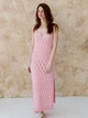 Платье вязаное длинное летнее женское ARTKNIT Ажурное L-XL Розовое (4823093472662) - изображение 1