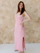 Платье вязаное длинное летнее женское ARTKNIT Ажурное L-XL Розовое (4823093472662) - изображение 3
